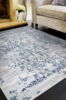 Couristan Calinda Samovar Steel Blue/ivory Indoor Area Rugs