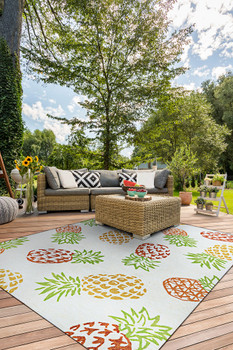 Couristan Covington Pineapples Sand Indoor/outdoor Area Rugs