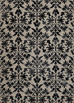 Couristan Everest Retro Damask Grey/black Indoor Area Rugs