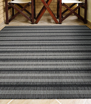 Couristan Veranda Havasu Stripe Grey/coal Indoor/outdoor Area Rugs