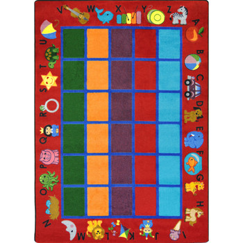 Kid Essentials Alphabet Phonics Red Area Rugs