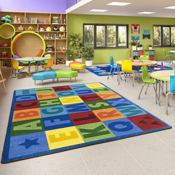 Kid Essentials Colorful Learning Multi Area Rugs