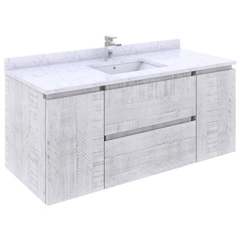 Fresca Formosa 47" Wall Hung Modern Bathroom Cabinet In Rustic White - FCB31-122412RWH