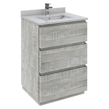 Fresca Formosa 24" Floor Standing Modern Bathroom Cabinet W/ Top & Sink In Ash - FCB3124ASH-FC-CWH-U