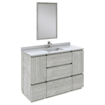 Fresca Formosa 48" Floor Standing Modern Bathroom Vanity W/ Mirror In Ash - FVN31-122412ASH-FC