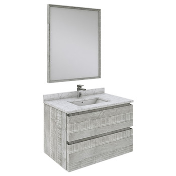 Fresca Formosa 30" Wall Hung Modern Bathroom Vanity W/ Mirror In Ash - FVN3130ASH