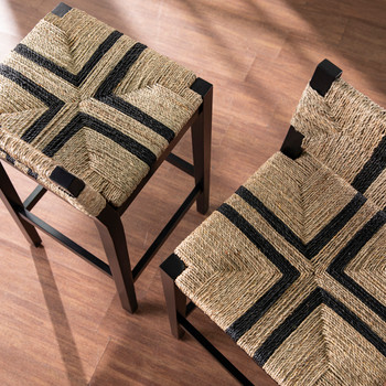 Gallacano Seagrass Barstools – 2pc Set