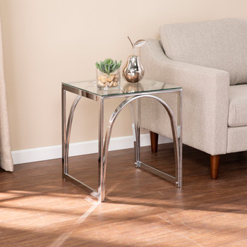 Stevenly Square Glass-top End Table