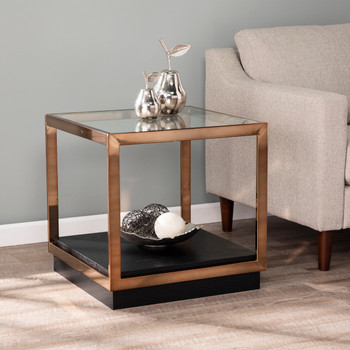 Lexina Glass-top End Table