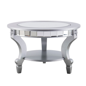 Linsay Mirrored Round Cocktail Table