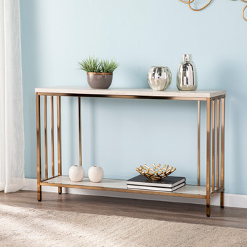 Brexlyn Faux Stone Console Table