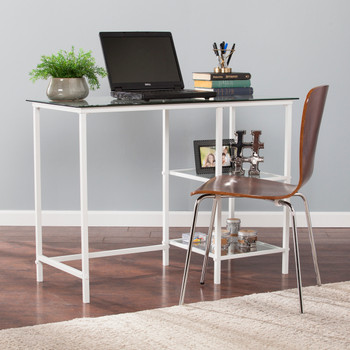 Layton Metal/glass Student Desk - White