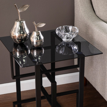 Clanlin Glass-top Accent Table