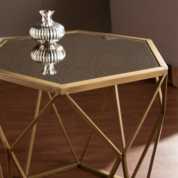 Joelle Geometric Accent Table - Gold