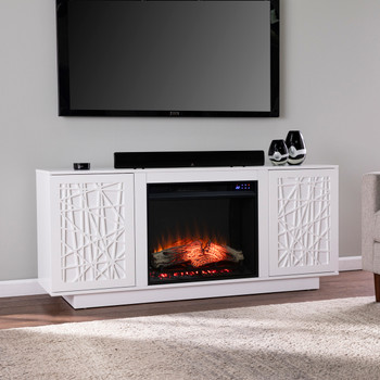 Delgrave Touch Screen Electric Media Fireplace W/ Storage