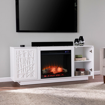 Delgrave Touch Screen Electric Media Fireplace W/ Storage
