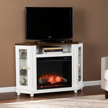 Dilvon Touch Screen Electric Media Fireplace W/ Storage