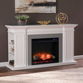 Rylana Bookcase Electric Fireplace W/ Touch Screen Control Panel