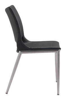 Ace Dining Chair (set Of 2) Black & Silver
