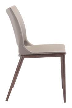 Ace Dining Chair (set Of 2) Gray & Walnut
