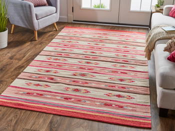 Feizy R0759RED Bode Flatweave Red / Ivory Area Rugs
