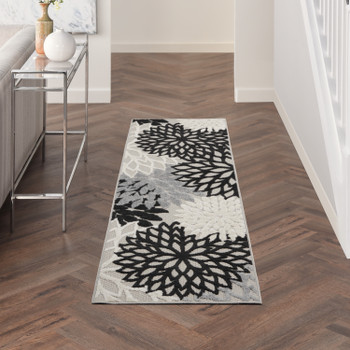 Nourison Aloha Alh05 Black White Area Rugs