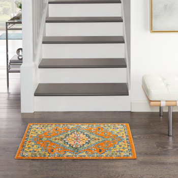 Nourison Allur Alr01 Orange Multicolor Area Rugs