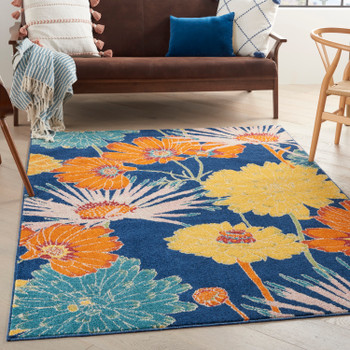 Nourison Allur Alr06 Navy Multicolor Area Rugs