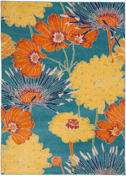 Nourison Allur Alr06 Turquoise Multicolor Area Rugs