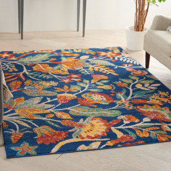Nourison Allur Alr09 Navy Multicolor Area Rugs