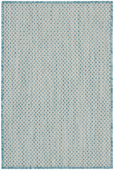 Nourison Courtyard Cou01 Ivory Aqua Area Rugs