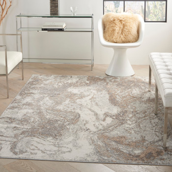 Nourison Elation Etn02 Ivory Grey Area Rugs