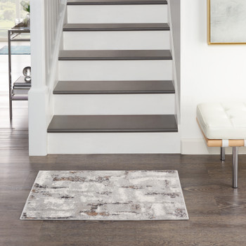 Nourison Elation Etn06 Grey Ivory Area Rugs