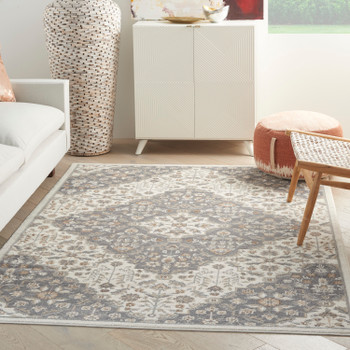 Nourison Elation Etn08 Ivory Grey Area Rugs