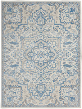 Nourison Elation Etn10 Ivory Blue Area Rugs