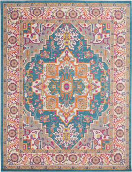 Nourison Passion Psn20 Teal Multicolor Area Rugs