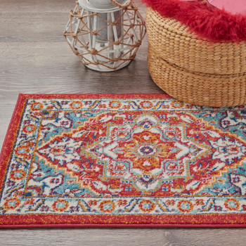 Nourison Passion Psn33 Red Multi Colored Area Rugs