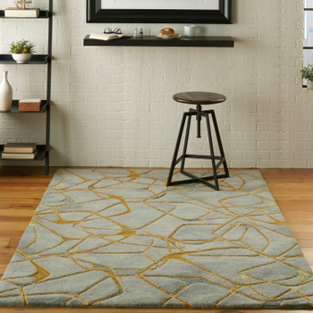 Nourison Symmetry Smm05 Grey/yellow Area Rugs