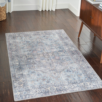 Nicole Curtis Nicolecurtis Series1 Sr104 Light Grey/blue Area Rugs