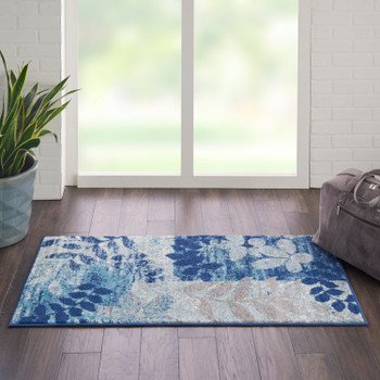 Nourison Tranquil Tra01 Navy/light Blue Area Rugs