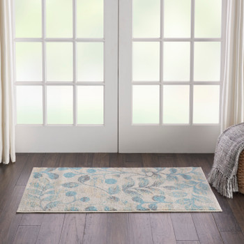 Nourison Tranquil Tra03 Ivory/turquoise Area Rugs