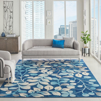 Nourison Tranquil Tra03 Navy Area Rugs