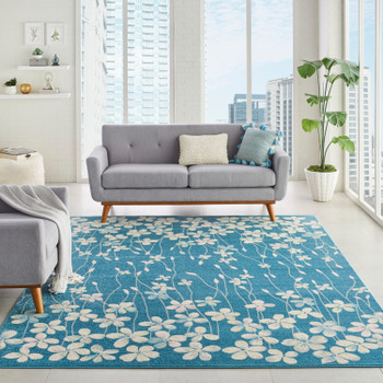 Nourison Tranquil Tra04 Turquoise Area Rugs