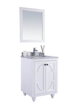 Odyssey - 24 - White Cabinet + White Stripes Marble Countertop