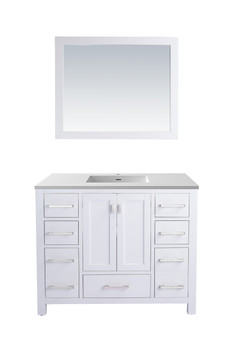 Wilson 42 - White Cabinet + Matte White Viva Stone Solid Surface Countertop