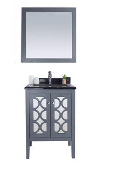 Mediterraneo - 24 - Grey Cabinet + Black Wood Marble Countertop