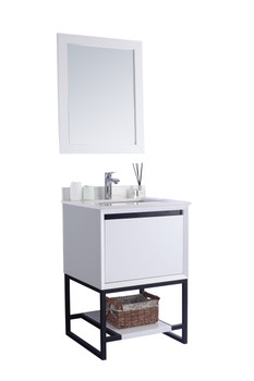 Alto 24 - White Cabinet + White Quartz Countertop