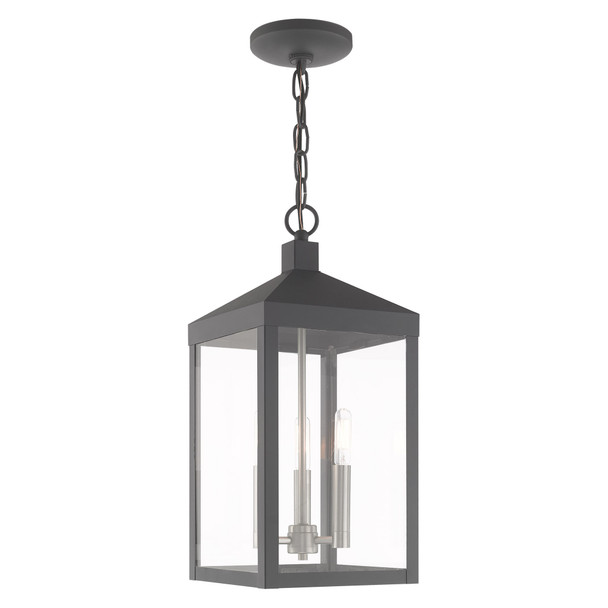 Livex Lighting 3 Lt Scandinavian Gray Outdoor Pendant Lantern - 20593-76