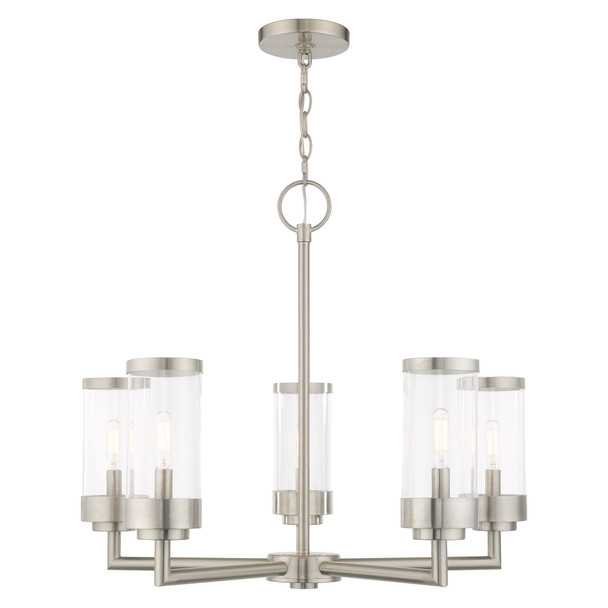 Livex Lighting 5 Lt Brushed Nickel Outdoor Chandelier - 20725-91