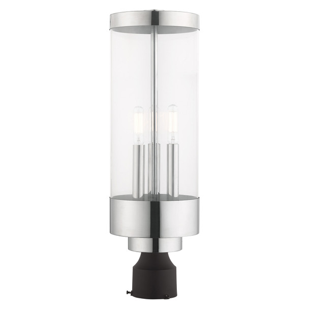 Livex Lighting 3 Lt Polished Chrome Outdoor Post Top Lantern - 20728-05